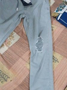 Ripped Denim Joggers