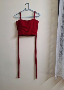 RED CO-ORD SET. RARELY WORN.