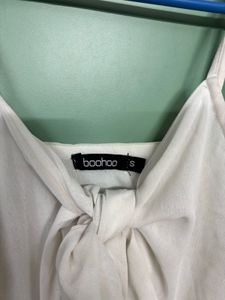 Beachy Slit Chiffon White Dress