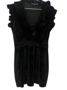Velvet Ruffle Detail Dress