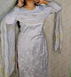 Grey Embroidered Salwar Kameez