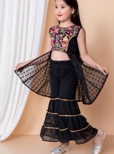Girls' Black Embroidered Outfit
