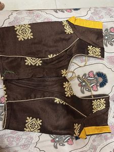 Embroidered Brown Blouse