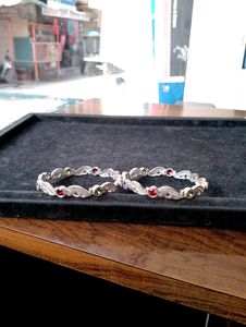Fancy Bangles Pairs Pure Silver (Wt: 39.86)