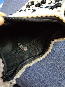 Black &amp; White Beaded Bag