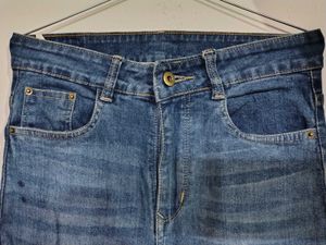 Ajio Distressed Blue Jeans