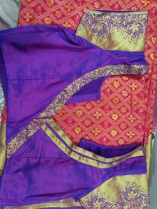 Designer Brocade Saree With Ready-made Blouse