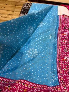 Blue Saree With Blouse Piece