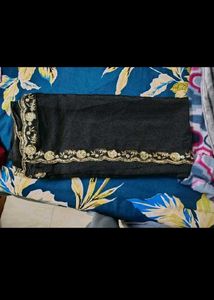 Elegant Black Embroidered Saree