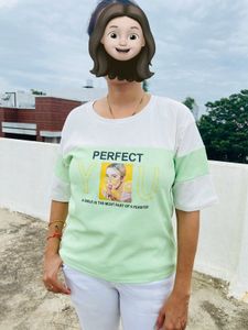 White Light Green Top
