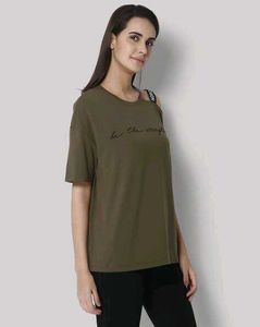 Olive Green Cut-Out T-Shirt