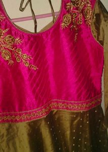 Elegant Pink &amp; Gold Kurta Set