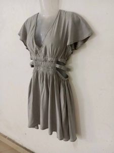 CUT-OUT GREY DRESS