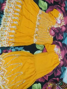 New Chikankari Mirror Work Kurti And Sharara Pant