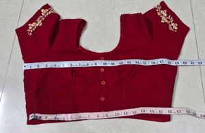 Elegant Red Embroidered Saree