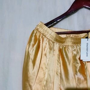Stalk Buy Love Gold Satin Dhoti Pants
