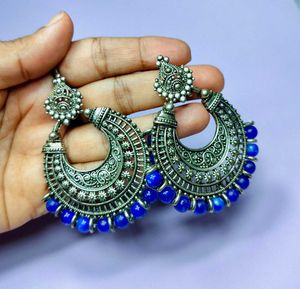 Blue Beaded Earrings