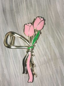 Pink Tulip Hair Claw Clip