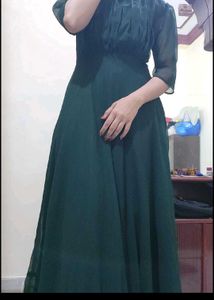 Elegant Green Ethnic Gown part xl georgette