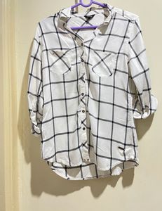White And Black Checked Shirt