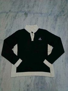 Black Polo Long Sleeve Top