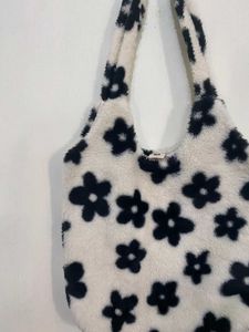 Floral Fuzzy Tote Bag