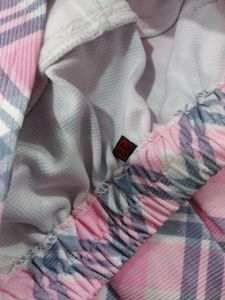 Pink &amp; Grey Pleated Skirt For 5 To 6.5 Years Old