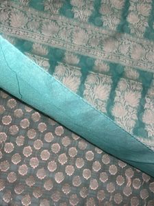 Sea Green Woven Design Banarasi Saree