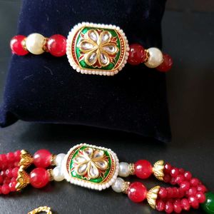 Kundan Rakhi Set