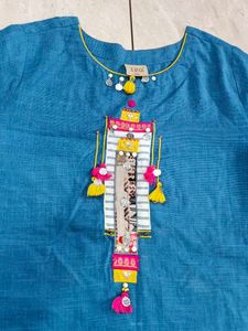 Blue Embroidered Kurta