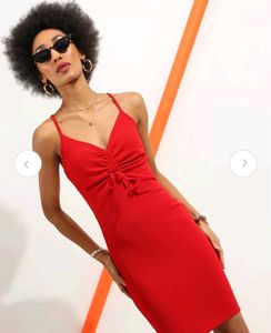 Red Sleeveless Body Dress / One Piece