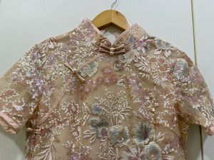Embroidered Dress With Cape