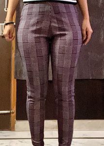 Shein Checkered Pants - Maroon And White