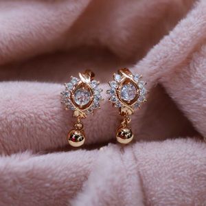 Rose Gold Floral Drop Earrings