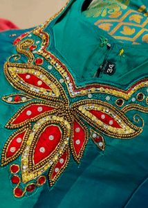 Embroidered Green Blouse