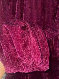 Velvet Purple Top And Pink Shrug Full Sleeve