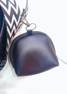 Ladies Leather Black Sling Bag🖤