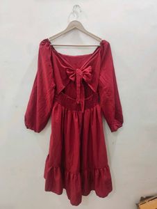 Red Ruffle Sleeve Top