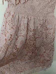 Cream Coloured Light Pink Lacy Dress