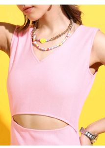 Pink Cutout Bodycon Dress