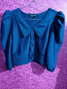 Stylish Blue Crop Top