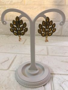 Peackock Earring With Stone
