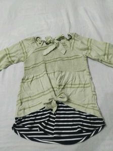 Striped Bow Tie Top