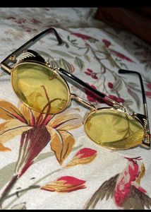Combo Black Sunglasses And Round yellow Unisex Sunglasses with Fordable Side Shields (yellow)