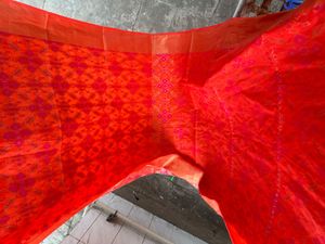 Beautiful Orange And Pink Saree