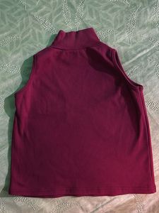 Burgundy Mock Neck Top