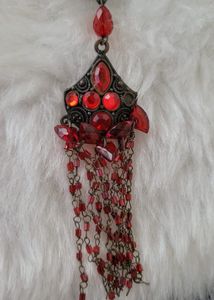 Vintage Red Beaded Jewelry Set