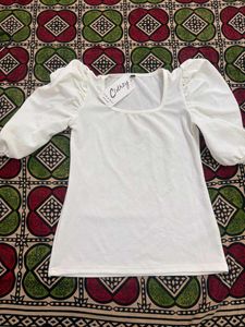 Chic White Puff Sleeve Top