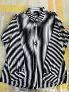 Black &amp; White Striped Button Down