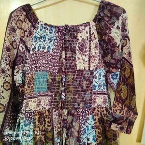 Boho Sheer Floral Print Dress